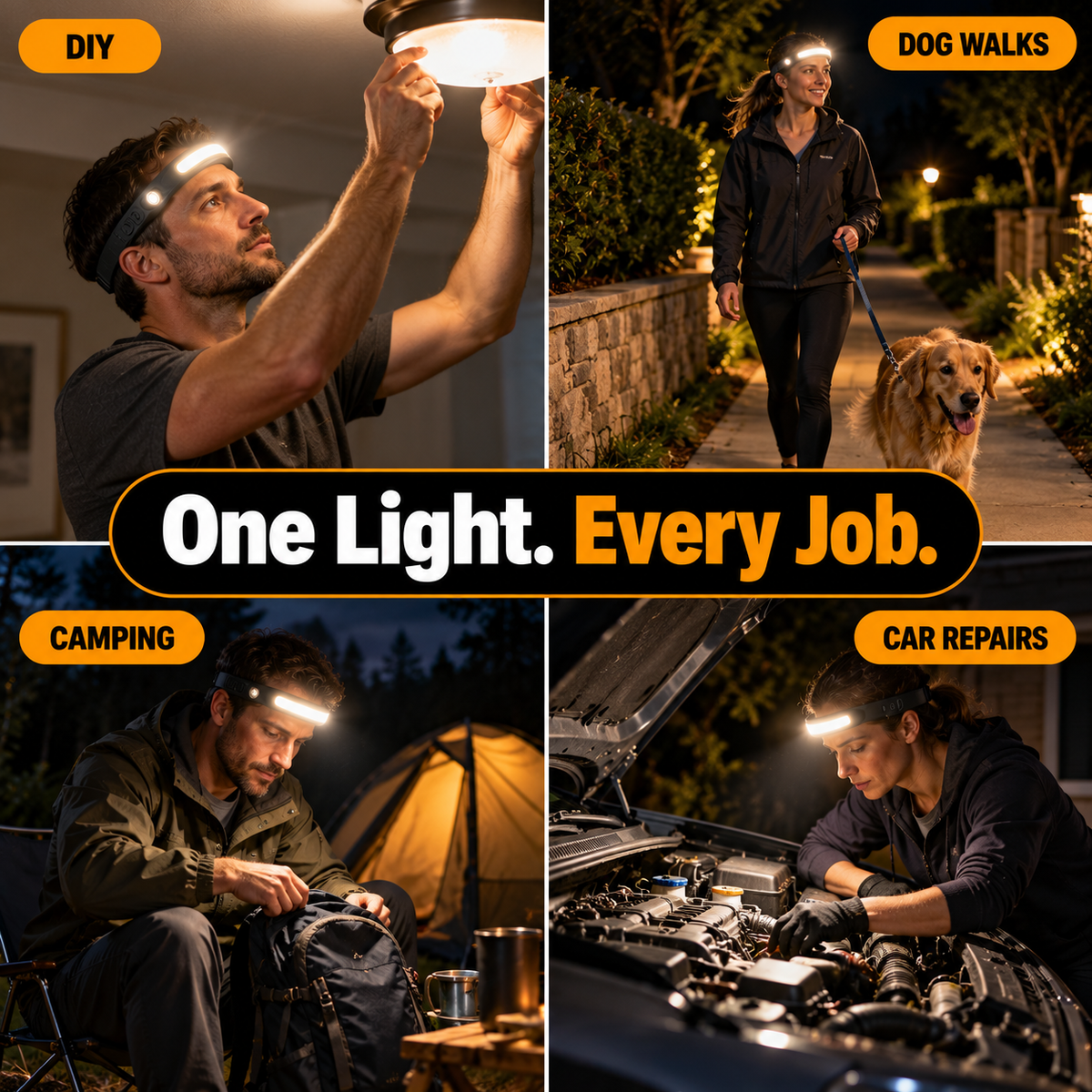 Brimlight for DIY, dog walks, camping and car repairs